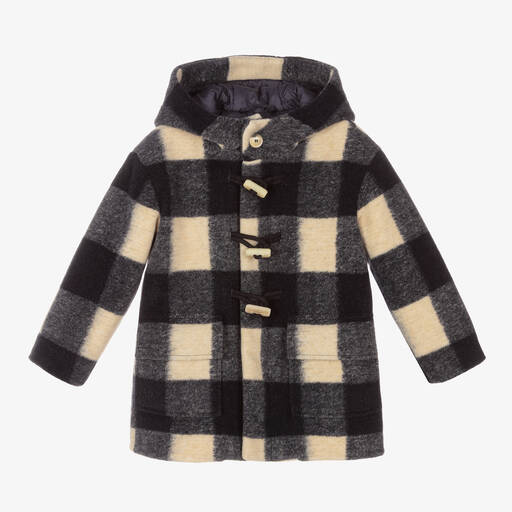 Il Gufo-Boys Blue Checked Duffle Coat | Childrensalon Outlet
