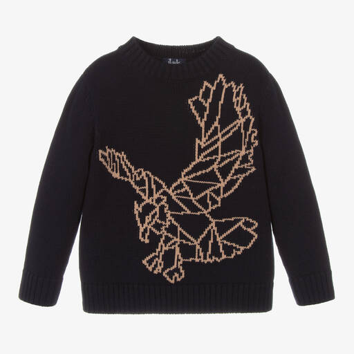 Il Gufo-Boys Blue Cotton Knit Sweater | Childrensalon Outlet