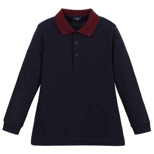 Il Gufo-Boys Blue Cotton Polo Shirt | Childrensalon Outlet