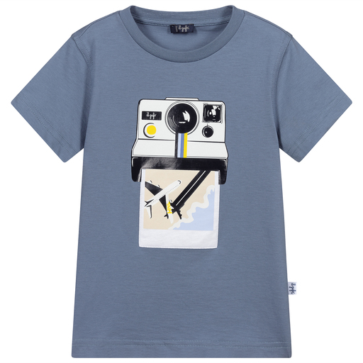 Il Gufo-Boys Blue Cotton T-Shirt | Childrensalon Outlet