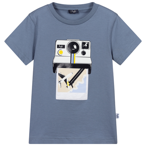 Il Gufo-Boys Blue Cotton T-Shirt | Childrensalon Outlet