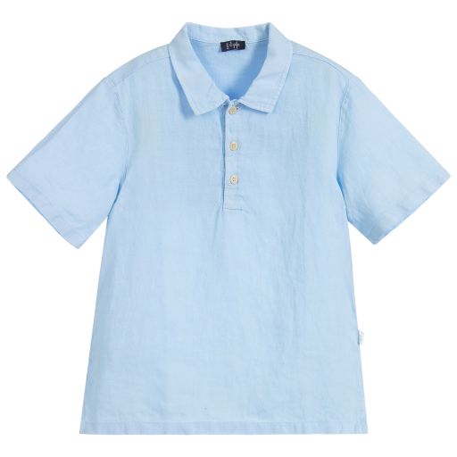Il Gufo-قميص كتّان لون أزرق للأولاد | Childrensalon Outlet