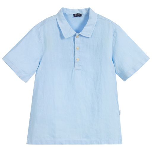 Il Gufo-Boys Blue Linen Shirt | Childrensalon Outlet