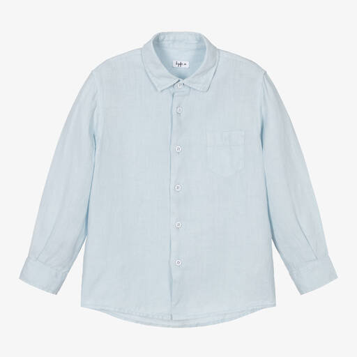 Il Gufo-Boys Blue Linen Shirt | Childrensalon Outlet