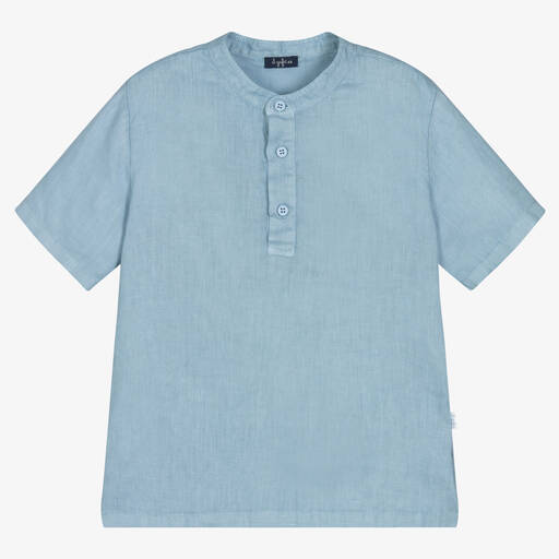 Il Gufo-قميص كتان لون أزرق للأولاد | Childrensalon Outlet
