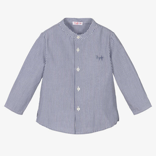 Il Gufo-Chemise bleue rayée en coton garçon | Childrensalon Outlet