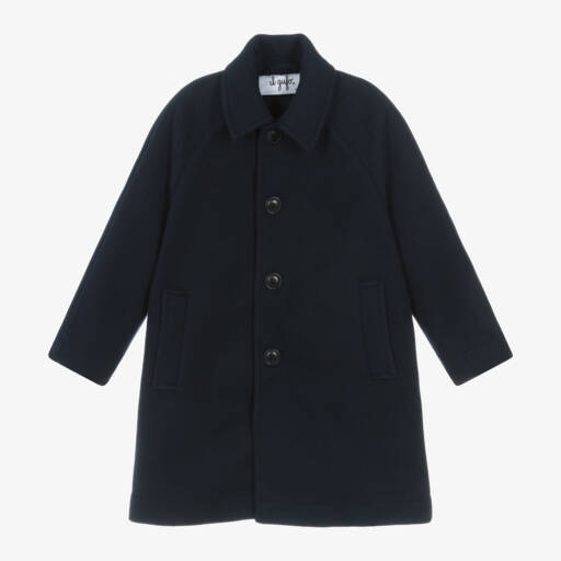 Il Gufo-Boys Felted Navy Overcoat | Childrensalon Outlet