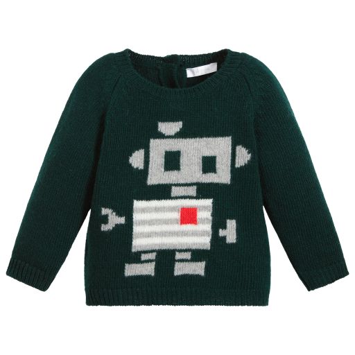 Il Gufo-Boys Green Wool Sweater | Childrensalon Outlet