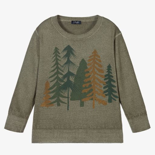 Il Gufo-Boys Green Wool Sweater | Childrensalon Outlet