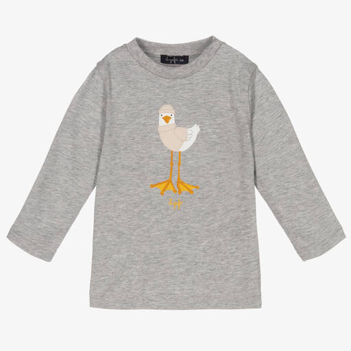 Il Gufo-Boys Grey Gull Cotton Top | Childrensalon Outlet