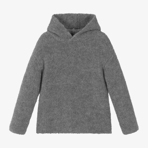 Il Gufo-Boys Grey Knitted Hoodie | Childrensalon Outlet
