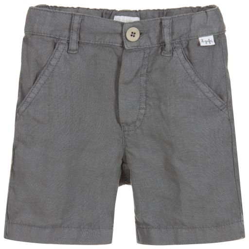 Il Gufo-Boys Grey Linen Shorts | Childrensalon Outlet