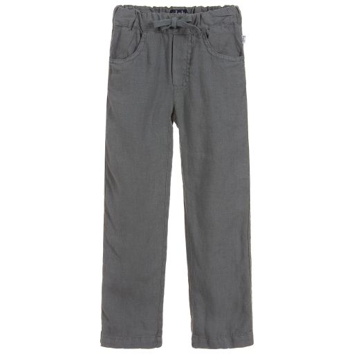 Il Gufo-Boys Grey Linen Trousers | Childrensalon Outlet