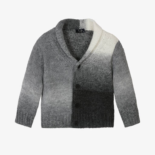 Il Gufo-Boys Grey Ombré Knit Cardigan | Childrensalon Outlet