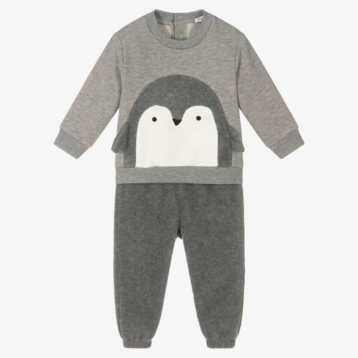 Il Gufo-Grauer Pinguin-Trainingsanzug (J) | Childrensalon Outlet