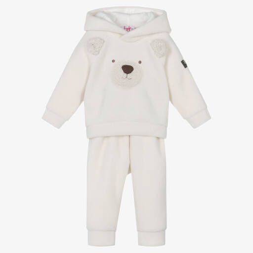 Il Gufo-Bär-Fleece-Trainingsanzug Elfenbein | Childrensalon Outlet