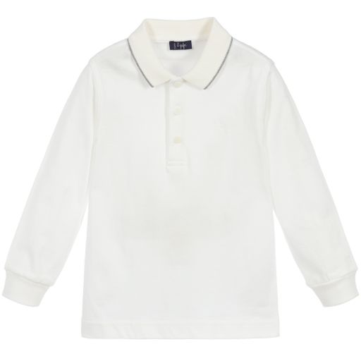 Il Gufo-Boys Ivory Cotton Polo Shirt  | Childrensalon Outlet