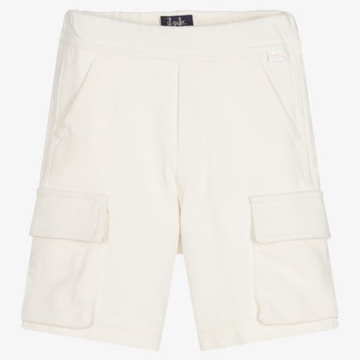 Il Gufo-Elfenbeinfarbene Baumwollshorts (J) | Childrensalon Outlet