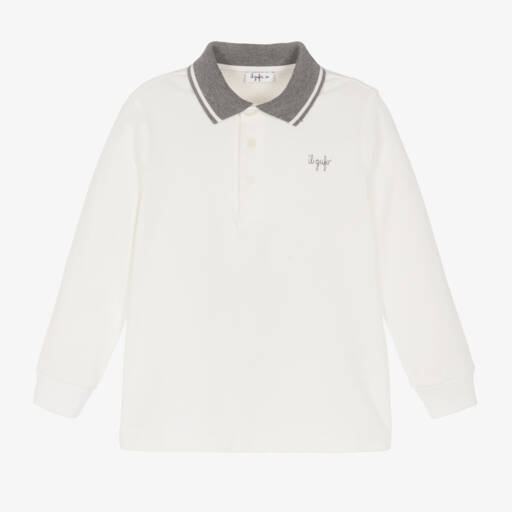 Il Gufo-Boys Ivory Long-Sleeve Polo | Childrensalon Outlet