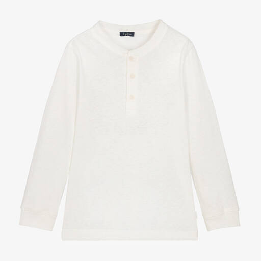 Il Gufo-Boys Ivory Long Sleeved Top | Childrensalon Outlet