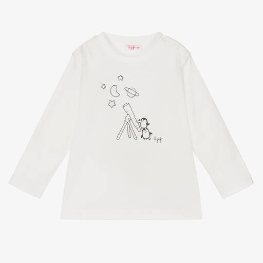 Il Gufo-Boys Ivory Penguin Cotton Top | Childrensalon Outlet