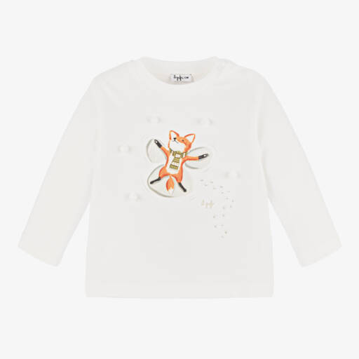 Il Gufo-توب أطفال ولادي قطن جيرسي لون عاجي | Childrensalon Outlet