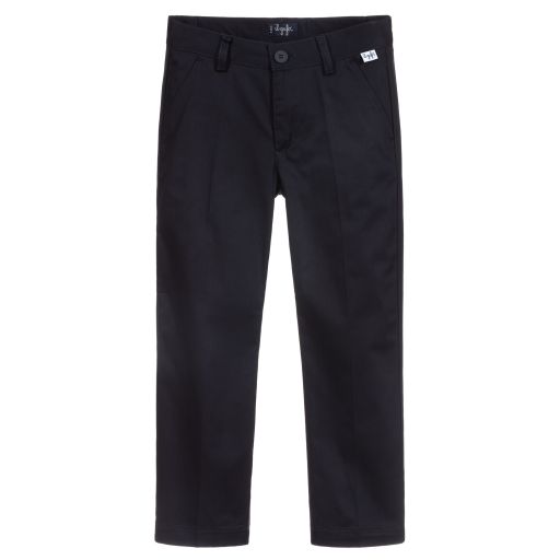 Il Gufo-Boys Navy Blue Chino Trousers | Childrensalon Outlet