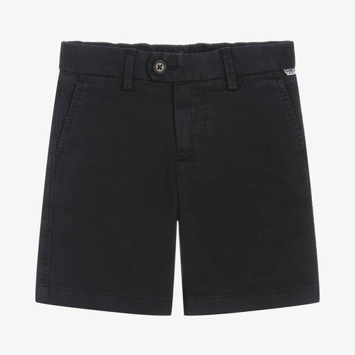 Il Gufo-Boys Navy Blue Cotton Bermuda Shorts | Childrensalon Outlet