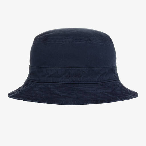 Il Gufo-Boys Navy Blue Cotton Bucket Hat | Childrensalon Outlet