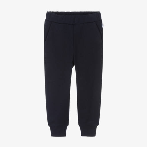 Il Gufo-Boys Navy Blue Cotton Jersey Joggers | Childrensalon Outlet