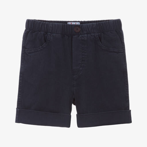 Il Gufo-Boys Navy Blue Cotton Shorts | Childrensalon Outlet