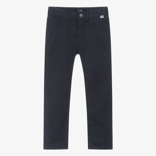 Il Gufo-Boys Navy Blue Cotton Trousers | Childrensalon Outlet