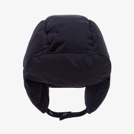 Il Gufo-Boys Navy Blue Down Padded Trapper Hat | Childrensalon Outlet