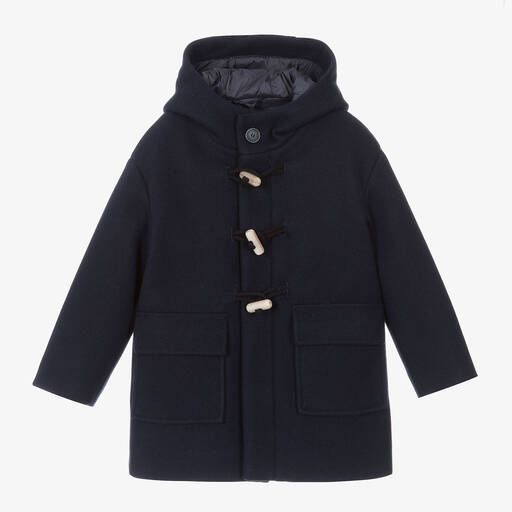 Il Gufo-Duffle-coat bleu marine à capuche | Childrensalon Outlet