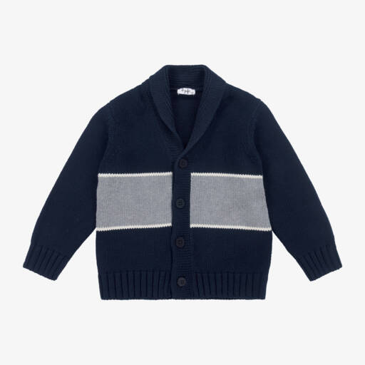 Il Gufo-Boys Organic Cotton Navy Cardigan | Childrensalon Outlet