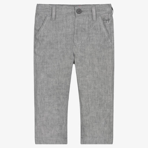 Il Gufo-Boys Pale Grey Linen Trousers | Childrensalon Outlet