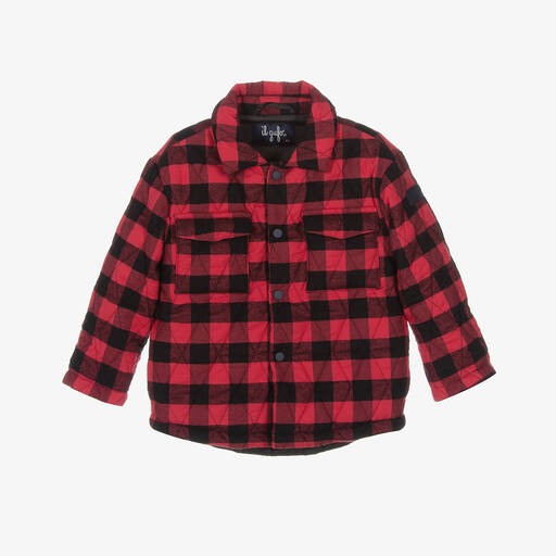 Il Gufo-Boys Red & Black Checked Cotton Jacket | Childrensalon Outlet