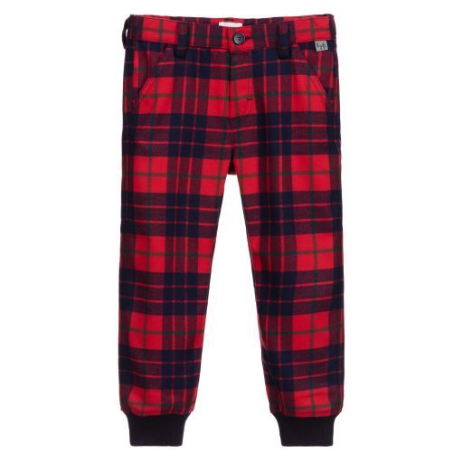 Il Gufo-Boys Red Check Trousers | Childrensalon Outlet