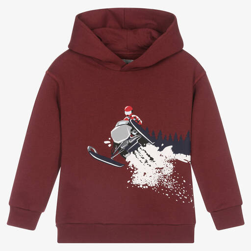 Il Gufo-Boys Red Snowmobile Hoodie | Childrensalon Outlet