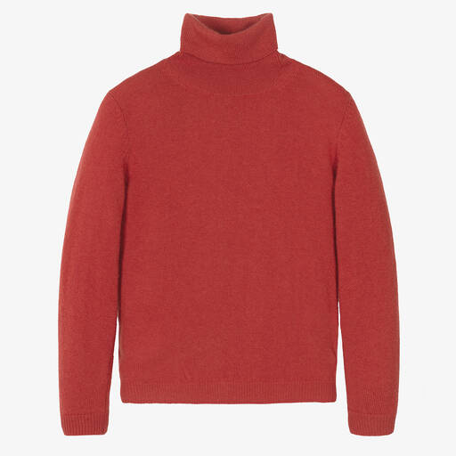 Il Gufo-Boys Red Wool Roll Neck Sweater | Childrensalon Outlet