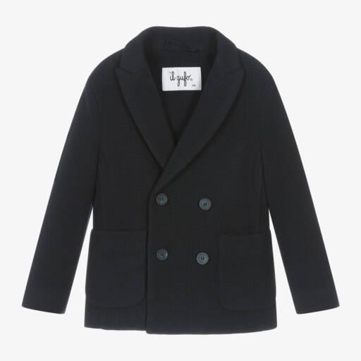 Il Gufo-Boys Smart Blue Checked Jacket | Childrensalon Outlet