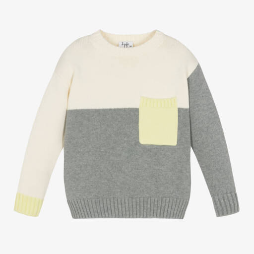 Il Gufo-Boys Two-Tone Cotton Knit Jumper | Childrensalon Outlet
