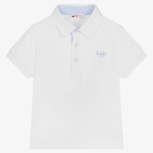 Il Gufo-Boys White Cotton Polo Shirt | Childrensalon Outlet