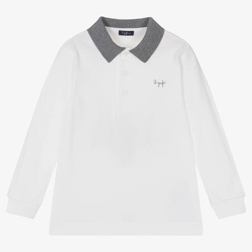 Il Gufo-Boys White Cotton Polo Shirt | Childrensalon Outlet
