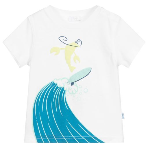 Il Gufo-Weißes Baumwoll-T-Shirt für Jungen | Childrensalon Outlet