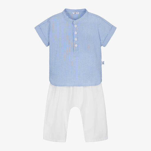 Il Gufo-Boys White Cotton Trouser Set | Childrensalon Outlet