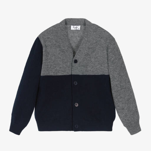 Il Gufo-Boys Wool Colour Block Cardigan | Childrensalon Outlet