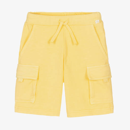 Il Gufo-Boys Yellow Cotton Cargo Shorts | Childrensalon Outlet