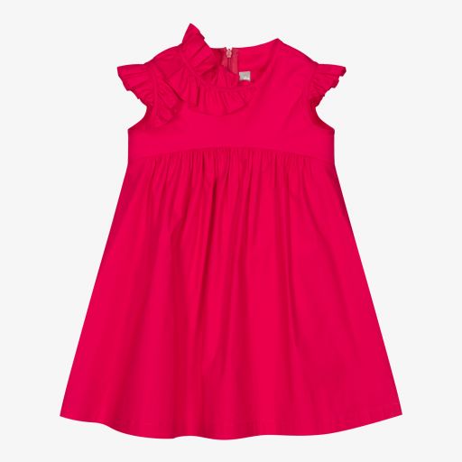 Il Gufo-Fuchsia Pink Cotton Dress | Childrensalon Outlet