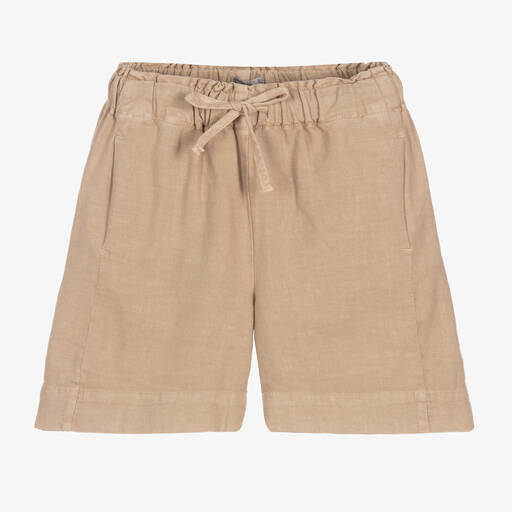 Il Gufo-Girls Beige Cotton & Linen Shorts | Childrensalon Outlet